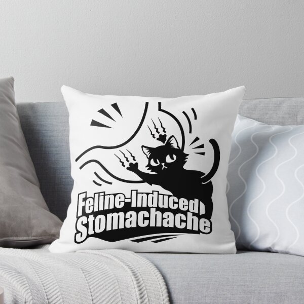 Item preview, Feline-Induced Stomachache - Funny Black Cat Humor_WH designed and sold by AckeeWolf.