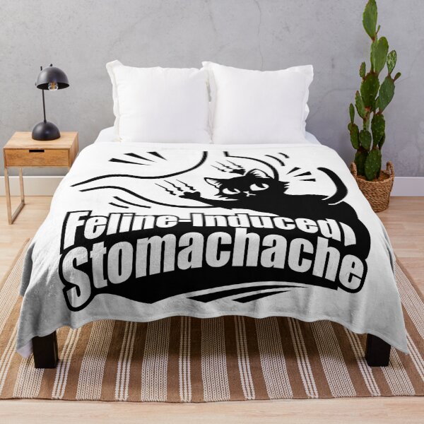 Item preview, Feline-Induced Stomachache - Funny Black Cat Humor_WH designed and sold by AckeeWolf.