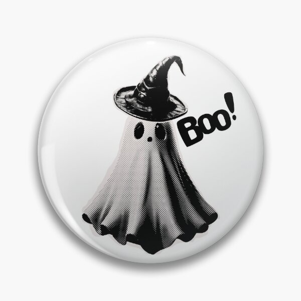 Item preview, Vintage Halftone Halloween Ghost Witch designed and sold by MyE Trendz.
