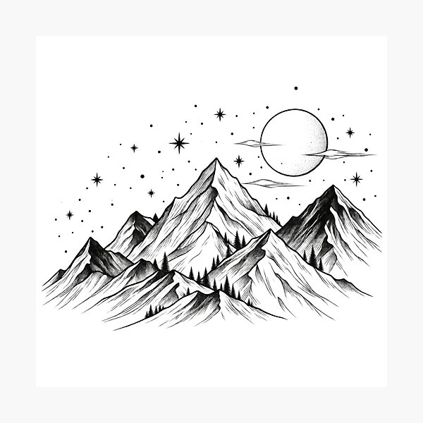 Item preview, Celestial Mountain Inkscape designed and sold by Lovaryn.