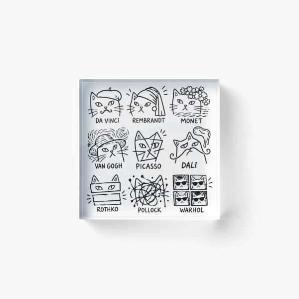 Item preview, Artistic Cats, Funny Cat Art, Minimalist, Gift for Artist or Art Teacher, Art, Aesthetic designed and sold by Quiajia.