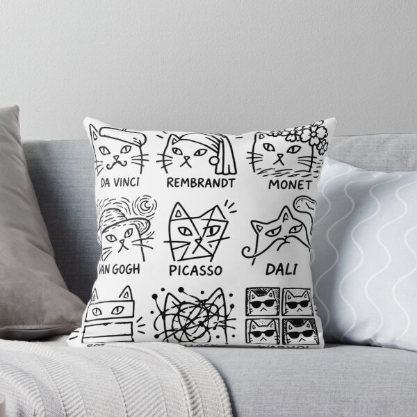 Item preview, Artistic Cats, Funny Cat Art, Minimalist, Gift for Artist or Art Teacher, Art, Aesthetic designed and sold by Quiajia.