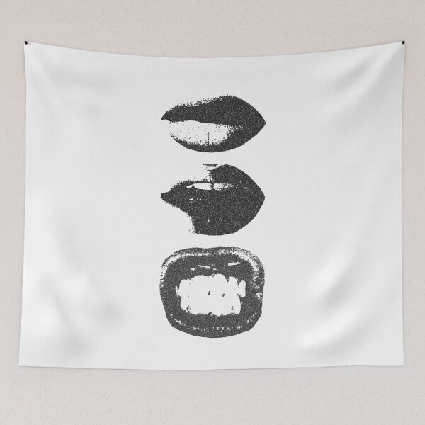 Item preview, Vintage Grunge Lips Art Print | Retro Black and White Mouth Expression Illustration designed and sold by trendplusco.