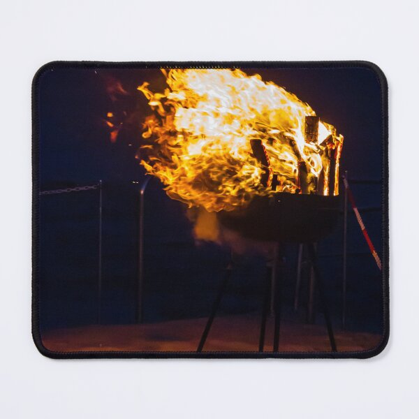 Item preview, Flaming Portable Grill On Rocky Beach At Night With Ocean Background And Sparks designed and sold by Nmallia.