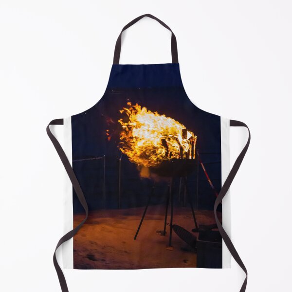 Item preview, Flaming Portable Grill On Rocky Beach At Night With Ocean Background And Sparks designed and sold by Nmallia.