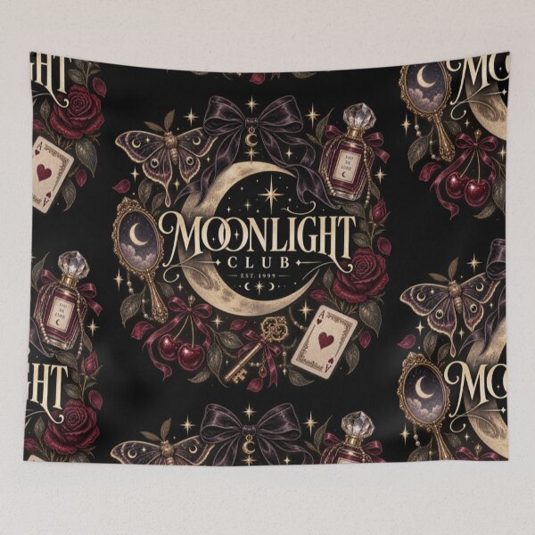 Item preview, Moonlight Club Dark Feminine Gothic Aesthetic | Celestial Vintage DesignGirl Collage designed and sold by TulipsArtDesigns .