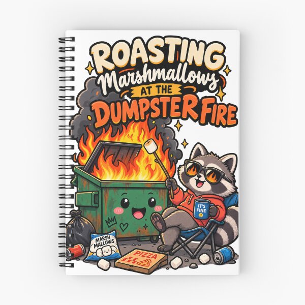 Item preview, Roasting Marshmallows at the Dumpster Fire – Funny Corporate Work Humor Raccoon designed and sold by LuxeBuzz.