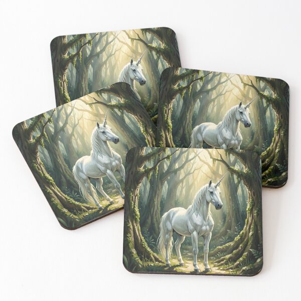 Item preview, Unicorn in a Forest Clearing designed and sold by Fanta-sticky.