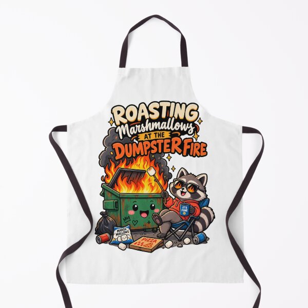 Item preview, Roasting Marshmallows at the Dumpster Fire – Funny Corporate Work Humor Raccoon designed and sold by LuxeBuzz.
