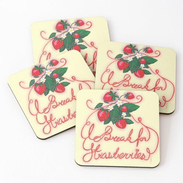 Item preview, I break for strawberries yellow designed and sold by Kamamak.