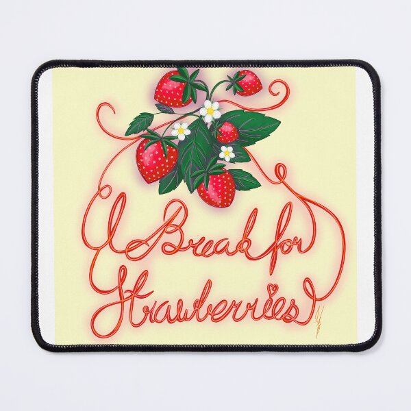 Item preview, I break for strawberries yellow designed and sold by Kamamak.