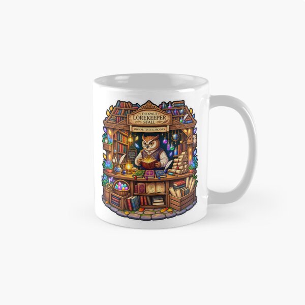Item preview, Owl Lorekeeper Stall | Magical Owl Bookshop | Enchanted Fantasy Library designed and sold by MrDev.