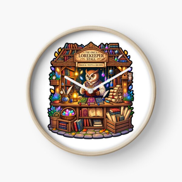 Item preview, Owl Lorekeeper Stall | Magical Owl Bookshop | Enchanted Fantasy Library designed and sold by MrDev.