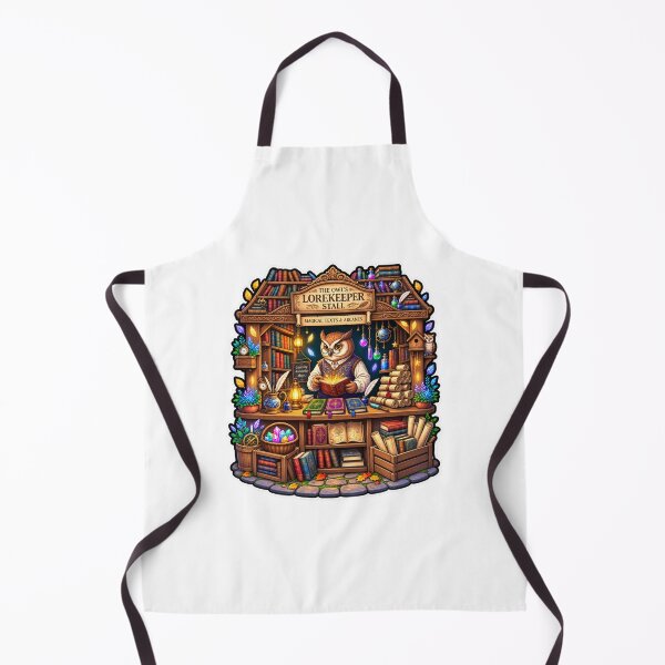 Item preview, Owl Lorekeeper Stall | Magical Owl Bookshop | Enchanted Fantasy Library designed and sold by MrDev.
