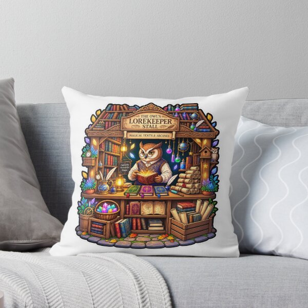 Item preview, Owl Lorekeeper Stall | Magical Owl Bookshop | Enchanted Fantasy Library designed and sold by MrDev.