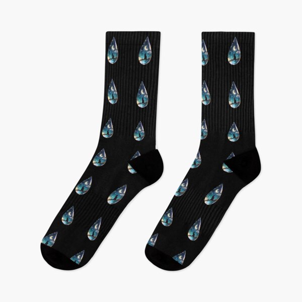 Item preview, Black Cat Under the Moon in a Magical Water Drop designed and sold by OksArtStudio.
