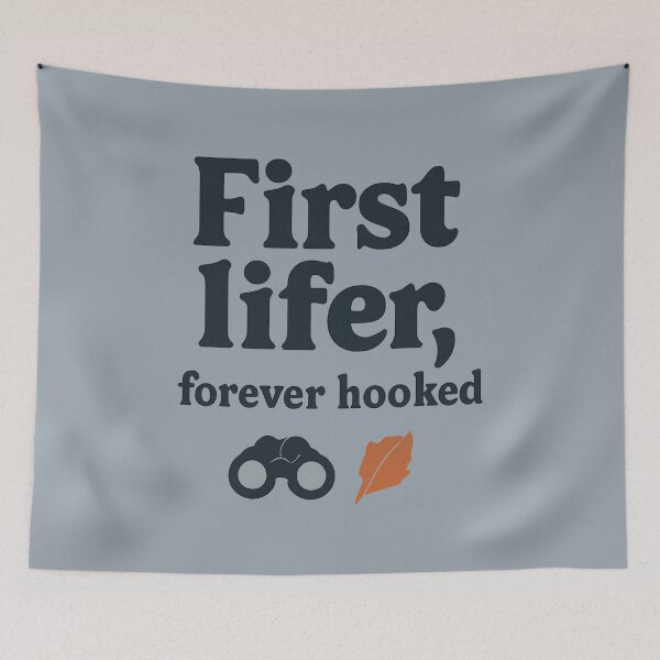 Item preview, First Lifer, Forever Hooked Birding Typographic Design designed and sold by Ainbowz-Artwork.
