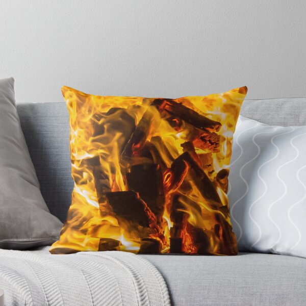 Item preview, Close-Up Of Intense Wood Fire Flames And Burning Logs In Hot Orange Bonfire designed and sold by Nmallia.