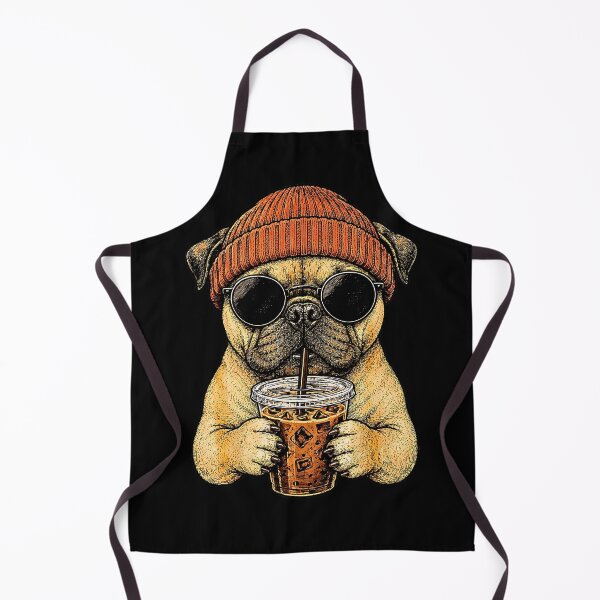 Item preview, Pug Dog Drinking Iced Coffee Sunglasses designed and sold by Rahamkshop.