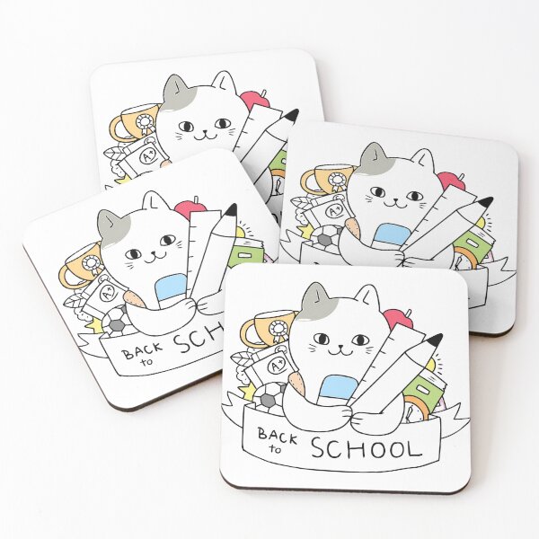Item preview, Cute Back to School Cat With School Supplies designed and sold by LYRA-Concepts.