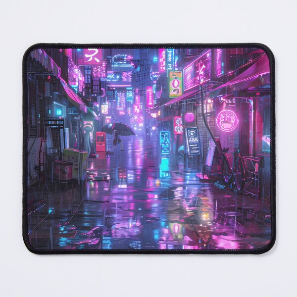 Item preview, Cyberpunk neon cityscape: Rainy night with umbrella designed and sold by Artdavesalzburg.