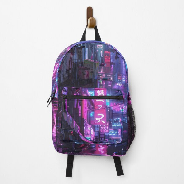 Item preview, Cyberpunk neon cityscape: Rainy night with umbrella designed and sold by Artdavesalzburg.