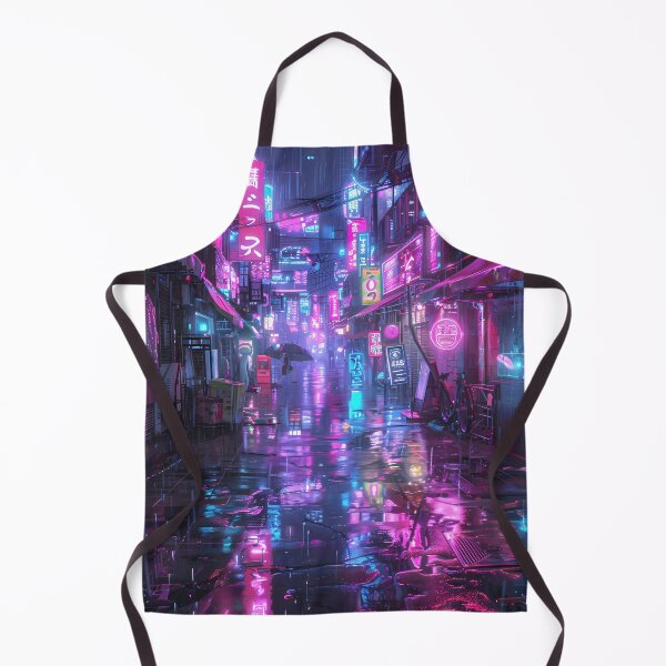 Item preview, Cyberpunk neon cityscape: Rainy night with umbrella designed and sold by Artdavesalzburg.