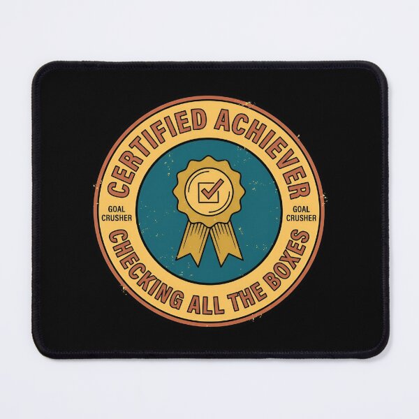 Item preview, Certified Achiever Checking All Boxes Vintage Badge designed and sold by DuckOddity.