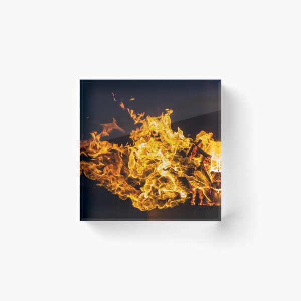 Item preview, Close-Up Of Intense Wood Fire Flames And Burning Logs In Hot Orange Bonfire designed and sold by Nmallia.