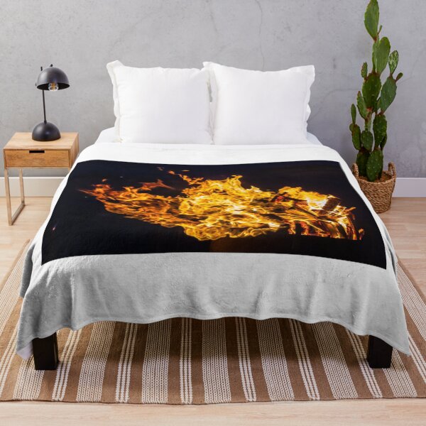 Item preview, Close-Up Of Intense Wood Fire Flames And Burning Logs In Hot Orange Bonfire designed and sold by Nmallia.