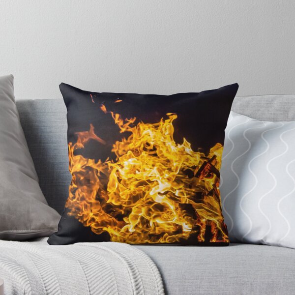 Item preview, Close-Up Of Intense Wood Fire Flames And Burning Logs In Hot Orange Bonfire designed and sold by Nmallia.