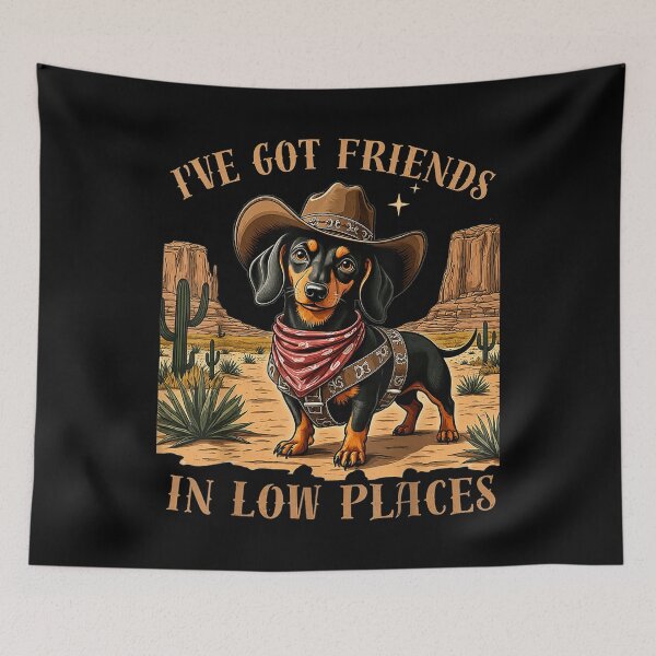 Item preview, Dachshund Cowboy Friends in Low Place designed and sold by Vectraxos.