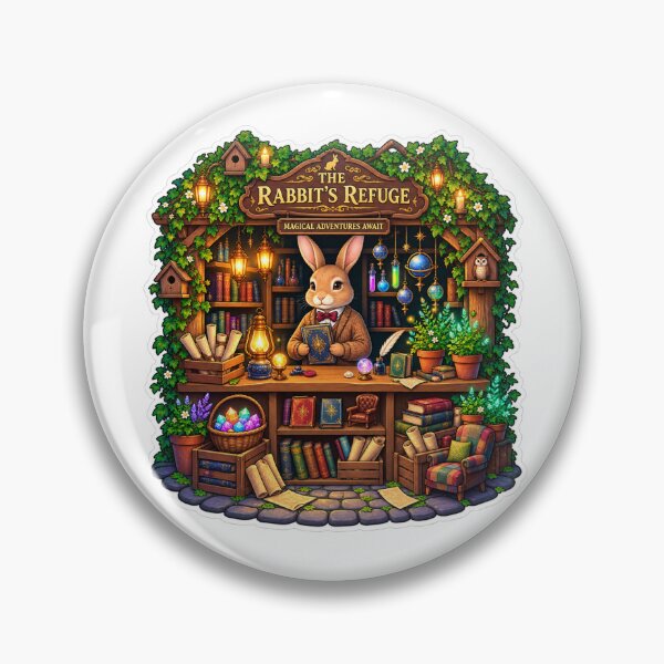 Item preview, The Rabbit’s Refuge | Magical Rabbit Bookshop | Enchanted Fantasy Library designed and sold by MrDev.