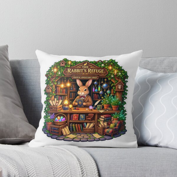 Item preview, The Rabbit’s Refuge | Magical Rabbit Bookshop | Enchanted Fantasy Library designed and sold by MrDev.