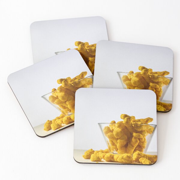 Item preview, Crunchy Cheese Puffs In Glass Bowl On White Background - Cheesy Snack Food For Munching designed and sold by Nmallia.
