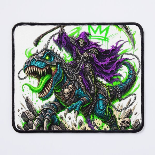 Item preview, Neon Reaper Raptor Dark Fantasy Art designed and sold by VYBORA Studio.