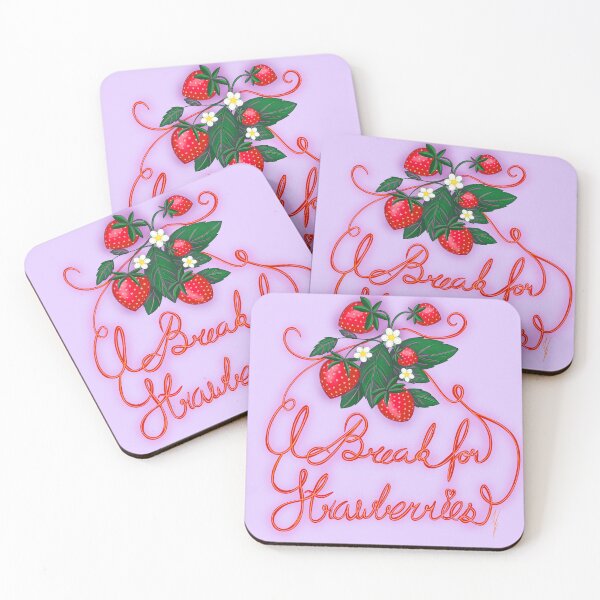 Item preview, I break for strawberries purple  designed and sold by Kamamak.