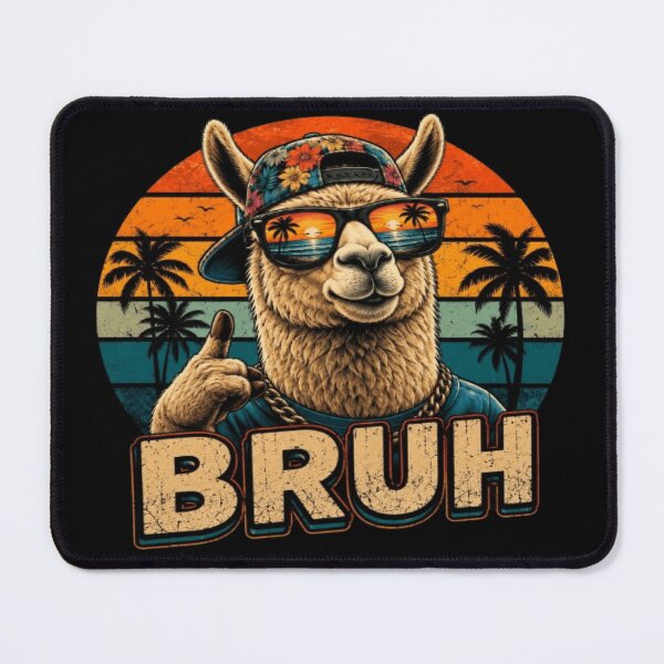 Item preview, Bruh Llama Funny Retro Sunset Sarcastic Cute Animal Art designed and sold by DailySparks.