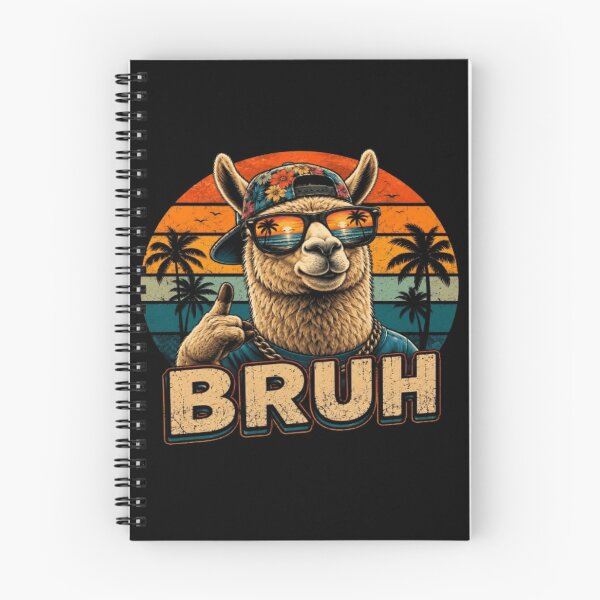 Item preview, Bruh Llama Funny Retro Sunset Sarcastic Cute Animal Art designed and sold by DailySparks.