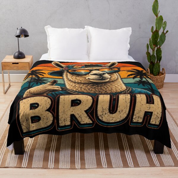 Item preview, Bruh Llama Funny Retro Sunset Sarcastic Cute Animal Art designed and sold by DailySparks.