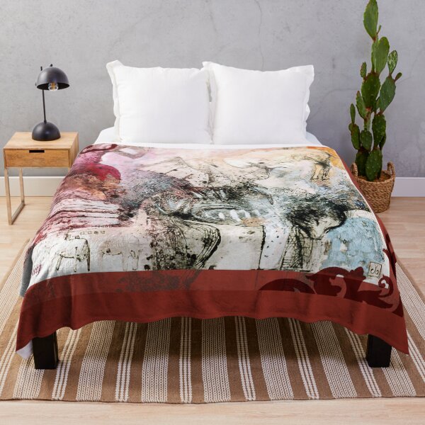 Item preview, Wonderland Asleep with Dogs and Bison (Original Mix Media Painting by ACCI) designed and sold by VanyssaGraphics.