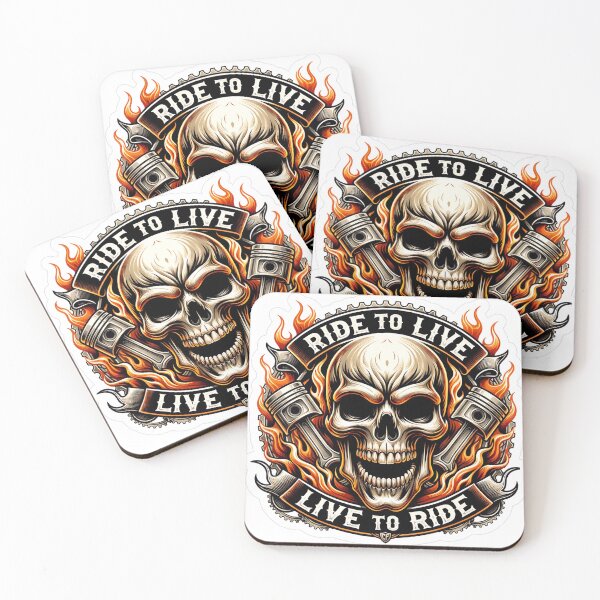Item preview, Ride To Live Live To Ride Skull Motorcycle Biker Design designed and sold by MAStrends.