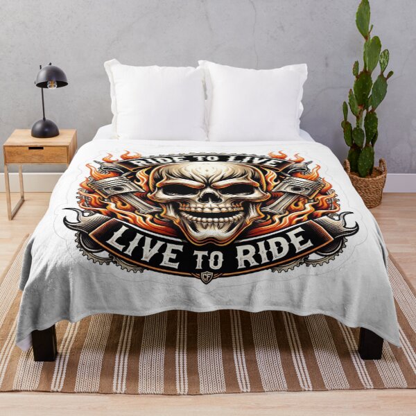 Item preview, Ride To Live Live To Ride Skull Motorcycle Biker Design designed and sold by MAStrends.