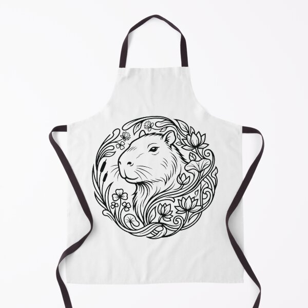 Item preview, Zen Capybara Botanical Wreath Line Art Illustration designed and sold by ZUMERI.