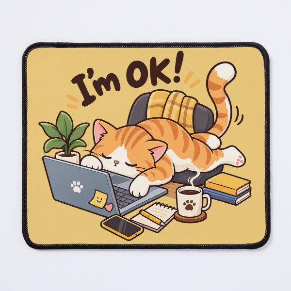 Item preview, Sleeping Orange Tabby Cat on Laptop - Funny Work From Home Art designed and sold by littlepiptales.
