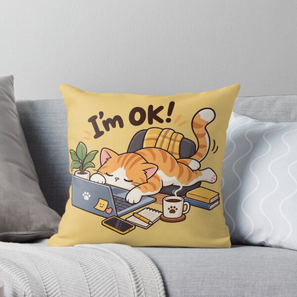Item preview, Sleeping Orange Tabby Cat on Laptop - Funny Work From Home Art designed and sold by littlepiptales.