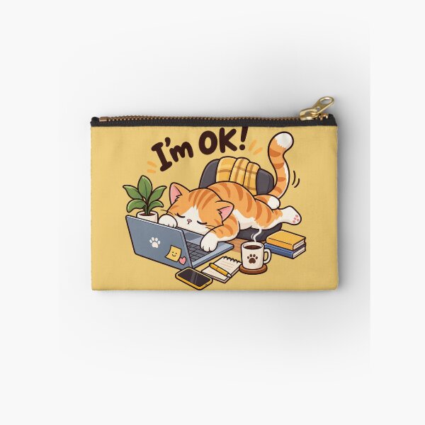 Item preview, Sleeping Orange Tabby Cat on Laptop - Funny Work From Home Art designed and sold by littlepiptales.