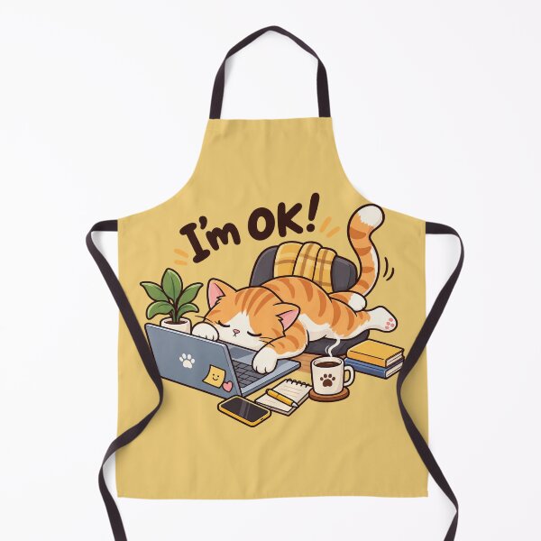 Item preview, Sleeping Orange Tabby Cat on Laptop - Funny Work From Home Art designed and sold by littlepiptales.