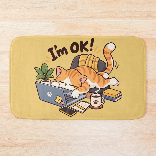 Item preview, Sleeping Orange Tabby Cat on Laptop - Funny Work From Home Art designed and sold by littlepiptales.