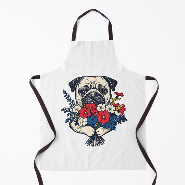 Item preview, Vintage Floral Pug Bouquet – Botanical Dog Lover Art designed and sold by notorius12.